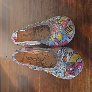 Fugitive by Francesco Rossi Geometric Patterned Ballet Flats UK Size 37